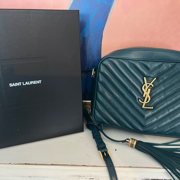 YSL Saint Laurent Quilted Chevron Lou Crossbody Bag. - Picture 14 of 17